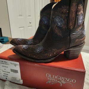 Old Gringo Laurel Short Bootie, Size 8, Choc/Blue, New.